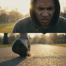 An athlete training with intense focus, created with VideoGen